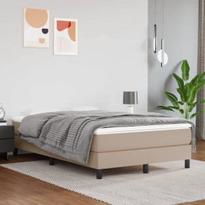 vidaXL Pocketveringmatras medium 120x200x20 cm kunstleer cappuccinokleurig