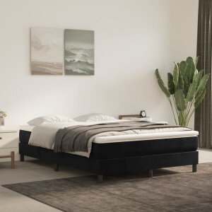 vidaXL Pocketveringmatras medium 140x190x20 cm fluweel zwart