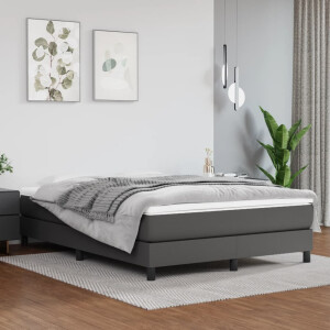 vidaXL Pocketveringmatras medium 140x200x20 cm kunstleer grijs