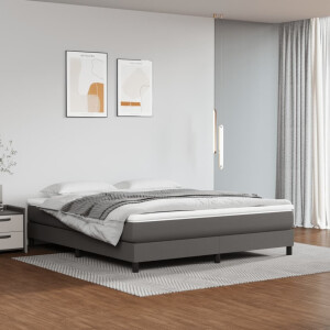 vidaXL Pocketveringmatras medium 160x200x20 cm kunstleer grijs