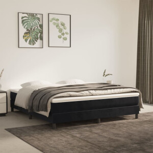 vidaXL Pocketveringmatras medium 160x200x20 cm fluweel zwart