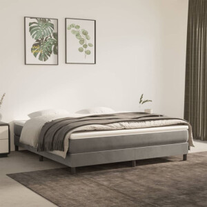vidaXL Pocketveringmatras medium 180x200x20 cm fluweel lichtgrijs
