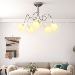 vidaXL Plafondlamp met glasbollen rond 5xG9
