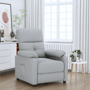 vidaXL Fauteuil verstelbaar stof lichtgrijs