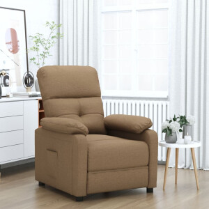 vidaXL Fauteuil verstelbaar stof bruin