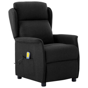 vidaXL Massagestoel met kussen Zwart 93.5 x 67.5 x 101.5 cm Stof