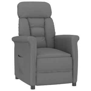 vidaXL Recliner Stoel Donkergrijs Donkergrijs 70.5 x 96.5 x 95 cm Stof