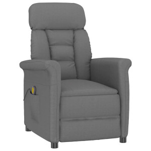 vidaXL Massagestoel Donkergrijs 96.5 x 70.5 x 95 cm Microvezel