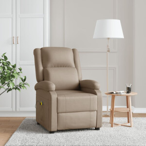 vidaXL Massagestoel kunstleer cappuccinokleurig
