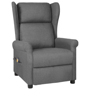 vidaXL Massagestoel stof lichtgrijs