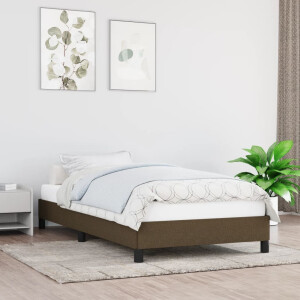vidaXL Bedframe zonder matras 90x190 cm stof donkerbruin