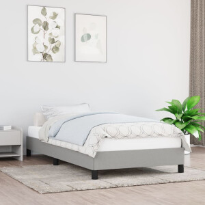 vidaXL Bedframe zonder matras 90x200 cm stof lichtgrijs