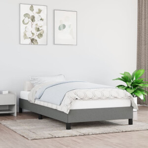 vidaXL Bedframe zonder matras 90x200 cm stof donkergrijs