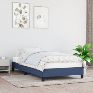 vidaXL Bedframe zonder matras 90x200 cm stof blauw