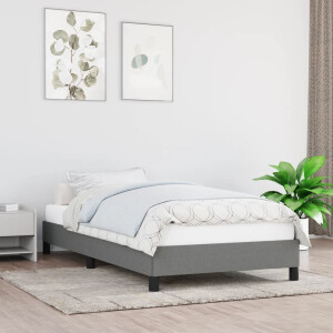 vidaXL Bedframe zonder matras 100x200 cm stof donkergrijs