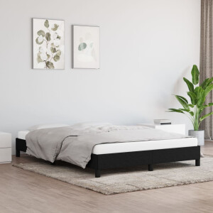 vidaXL Bedframe zonder matras stof zwart 140x190 cm