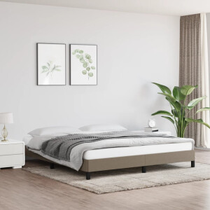 vidaXL Bedframe zonder matras stof taupe 180x200 cm