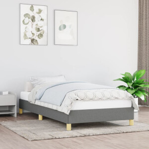 vidaXL Bedframe zonder matras 80x200 cm stof donkergrijs