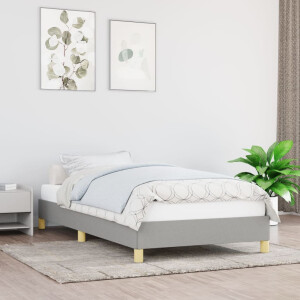 vidaXL Bedframe zonder matras 90x200 cm stof lichtgrijs