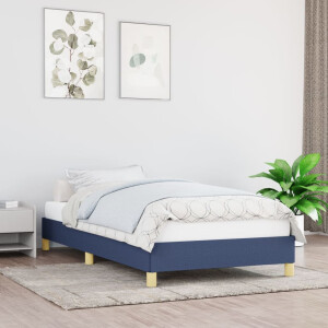vidaXL Bedframe zonder matras 90x200 cm stof blauw