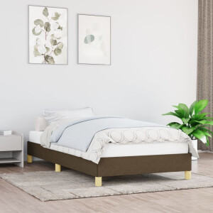 vidaXL Bedframe zonder matras 100x200 cm stof donkerbruin
