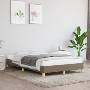vidaXL Bedframe zonder matras 120x200 cm stof taupe