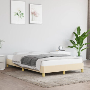 vidaXL Bedframe zonder matras 120x200 cm stof crèmekleurig