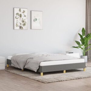 vidaXL Bedframe zonder matras stof donkergrijs 140x190 cm