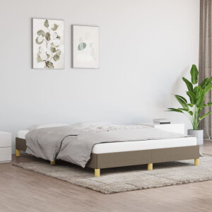 vidaXL Bedframe zonder matras stof taupe 140x200 cm