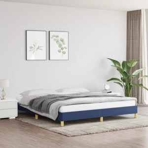 vidaXL Bedframe zonder matras stof blauw 180x200 cm