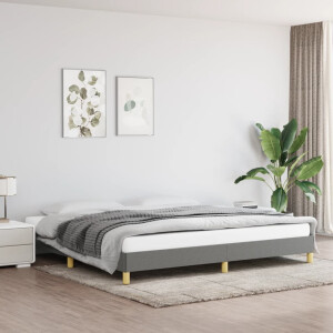 vidaXL Bedframe zonder matras stof donkergrijs 200x200 cm