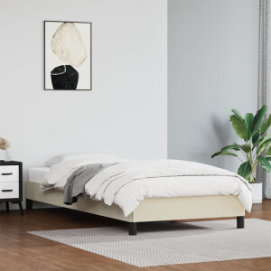 vidaXL Bedframe kunstleer crèmekleurig 100x200 cm