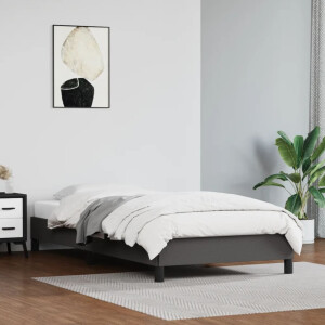 vidaXL Bedframe kunstleer grijs 100x200 cm