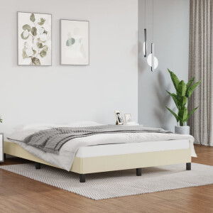 vidaXL Bedframe kunstleer crèmekleurig 140x190 cm