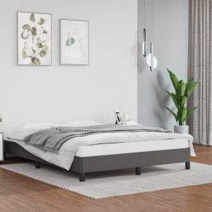 vidaXL Bedframe kunstleer grijs 140x200 cm