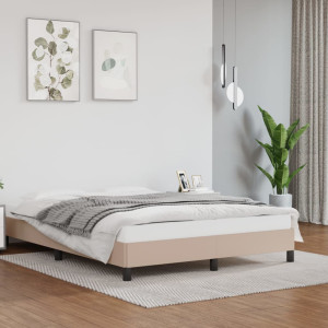 vidaXL Bedframe kunstleer cappuccinokleurig 140x200 cm