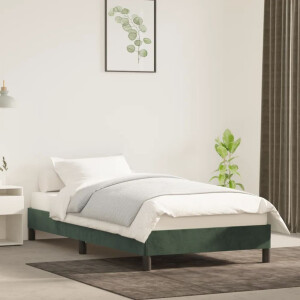 vidaXL Bedframe zonder matras 80x200 cm fluweel donkergroen