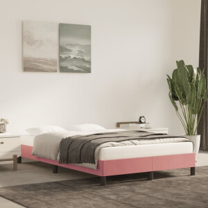 vidaXL Bedframe fluweel roze 120x200 cm