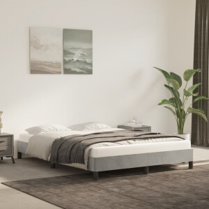 vidaXL Bedframe zonder matras 140x200 cm fluweel lichtgrijs