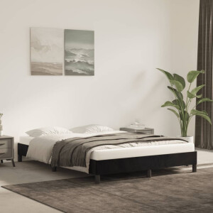 vidaXL Bedframe zonder matras 140x200 cm fluweel zwart