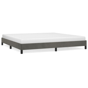 vidaXL Bedframe zonder matras 200x200 cm fluweel donkergrijs