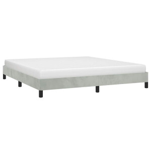 vidaXL Bedframe zonder matras lichtgrijs California King fluweel