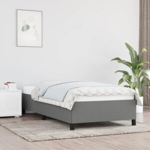 vidaXL Bedframe zonder matras 90x190 cm stof donkergrijs