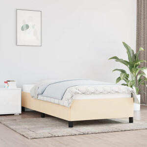 vidaXL Bedframe zonder matras 90x200 cm stof crèmekleurig