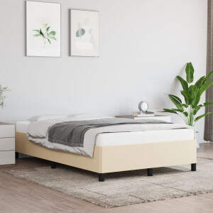 vidaXL Bedframe zonder matras 120x200 cm stof crèmekleurig