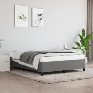 vidaXL Bedframe zonder matras stof donkergrijs 140x190 cm
