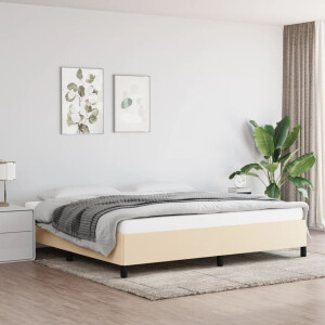 vidaXL Bedframe zonder matras stof crèmekleurig 200x200 cm