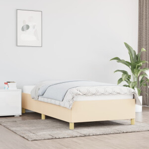 vidaXL Bedframe zonder matras 80x200 cm stof crèmekleurig