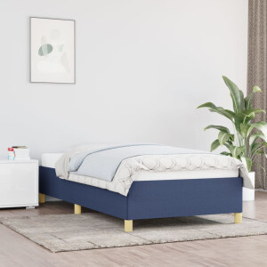 vidaXL Bedframe zonder matras 90x190 cm stof blauw