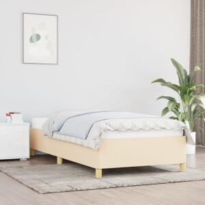 vidaXL Bedframe zonder matras 100x200 cm stof crèmekleurig